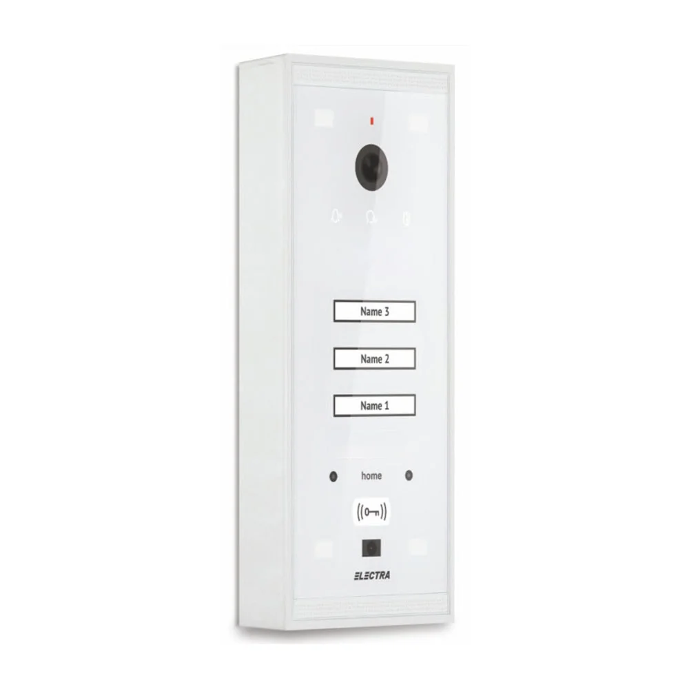Videointerfon de exterior Electra VPM.03F03.ELWH4, RFID, 3 familii, incastrat, 4 fire