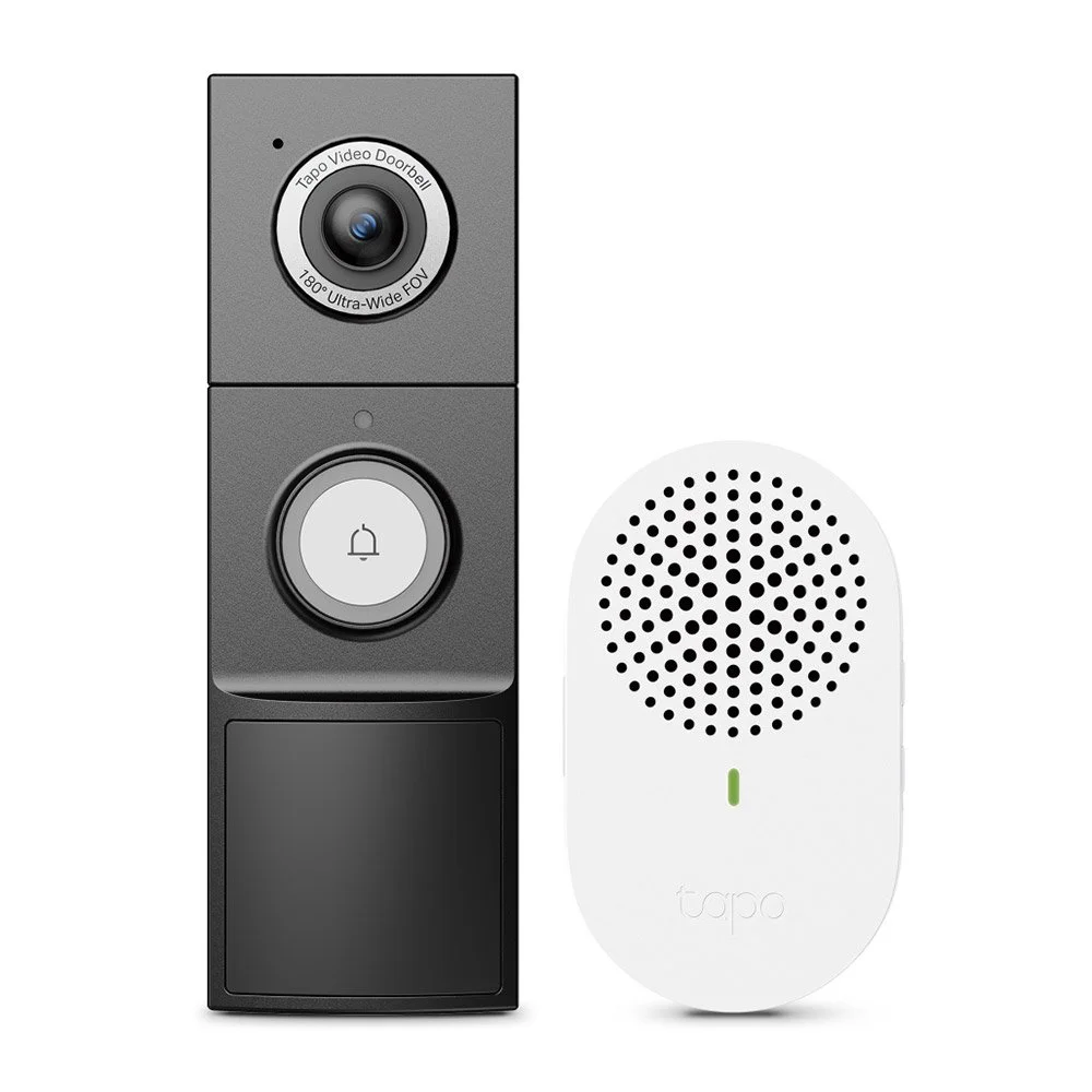 Videointerfon exterior IP WiFi TP-Link TAPO D235, 5 MP, IR 10 m, microfon si difuzor, slot card, aparent, detectie miscare, PIR, baterie 10000 mAh