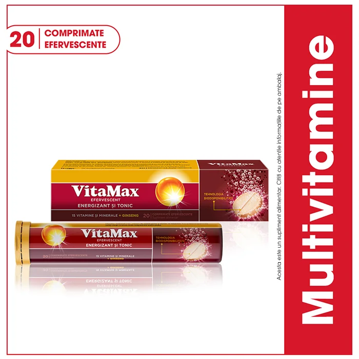 Vitamax Efervescent, 20 comprimate, Perrigo