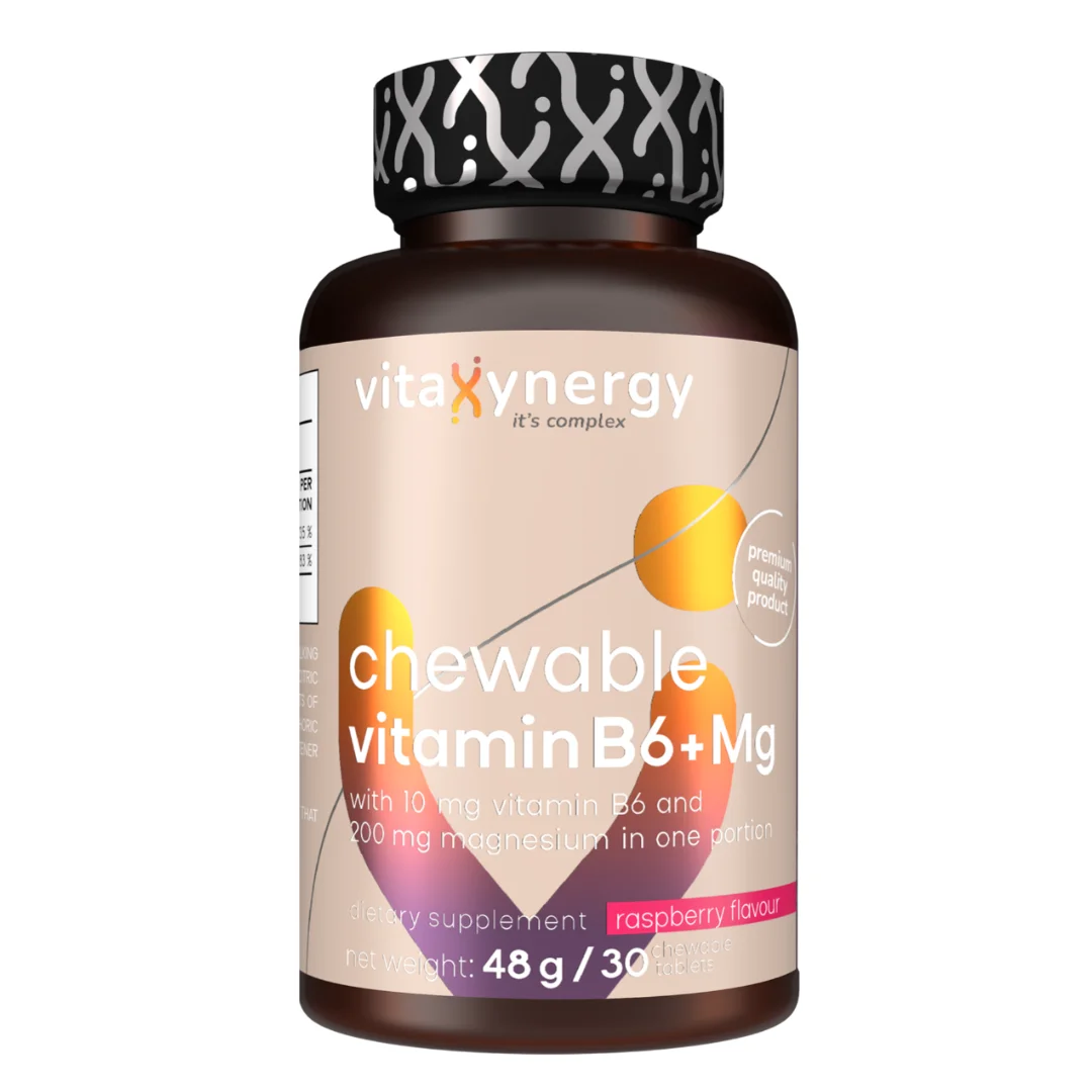 Vitamina B6 si Magneziu, 30 tablete masticabile, Vitaxynergy