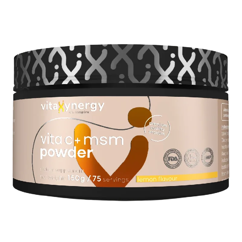 Vitamina C + MSM pudra cu aroma de lamaie, 150g, Vitaxynergy