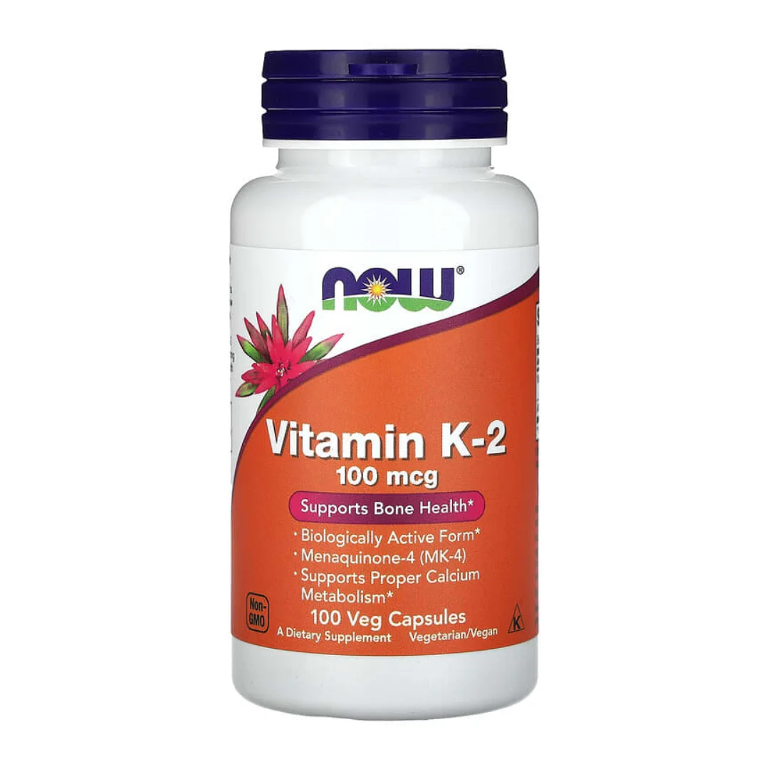 Vitamina K-2, 100 mcg, 100 capsule, Now Foods