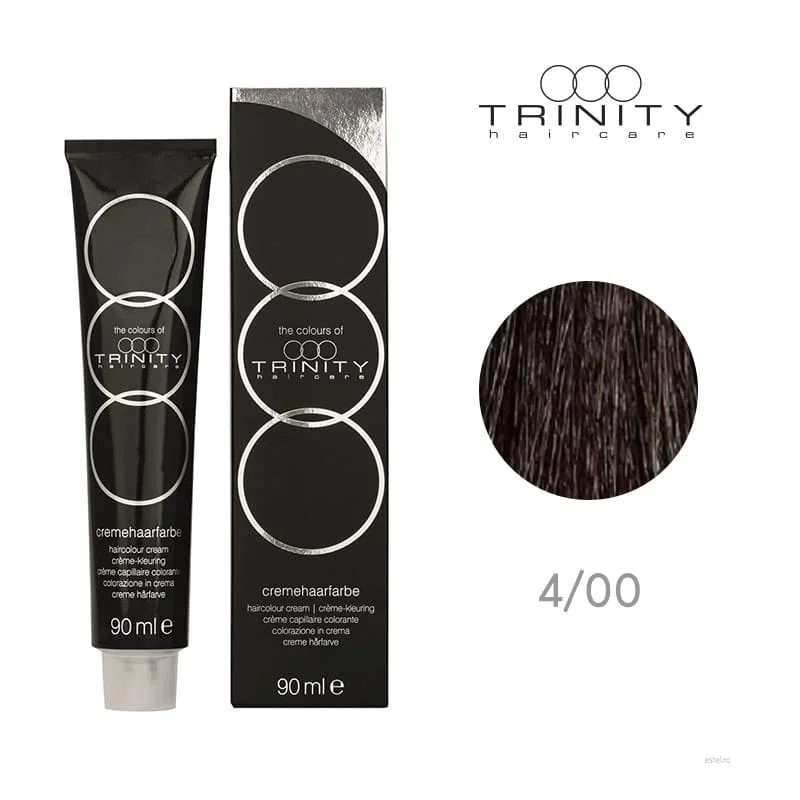Vopsea crema pentru par COT Trinity Haircare 4/00 Maro mediu cald, 90 ml