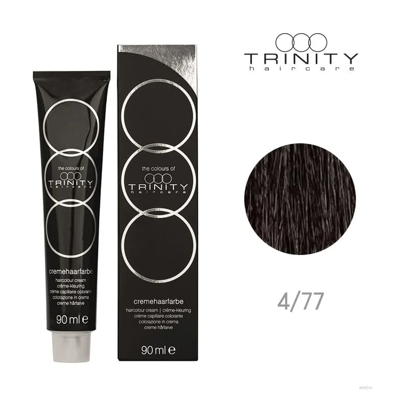 Vopsea crema pentru par COT Trinity Haircare 4/77 Cacao intens, 90 ml