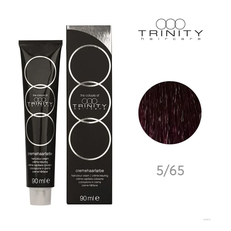 Vopsea crema pentru par COT Trinity Haircare 5/65 Maro deschis mov mahon, 90 ml