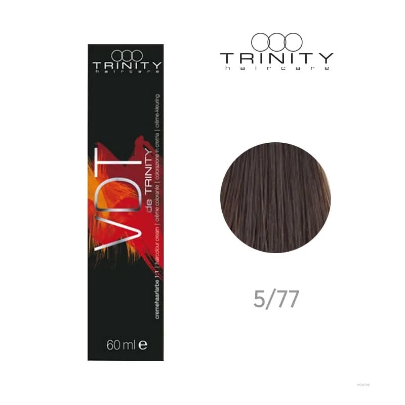 Vopsea crema pentru par VDT Trinity Haircare 5/77 Ciocolatiu intens, 60 ml