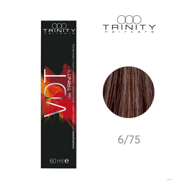 Vopsea crema pentru par VDT Trinity Haircare 6/75 Castaniu, 60 ml