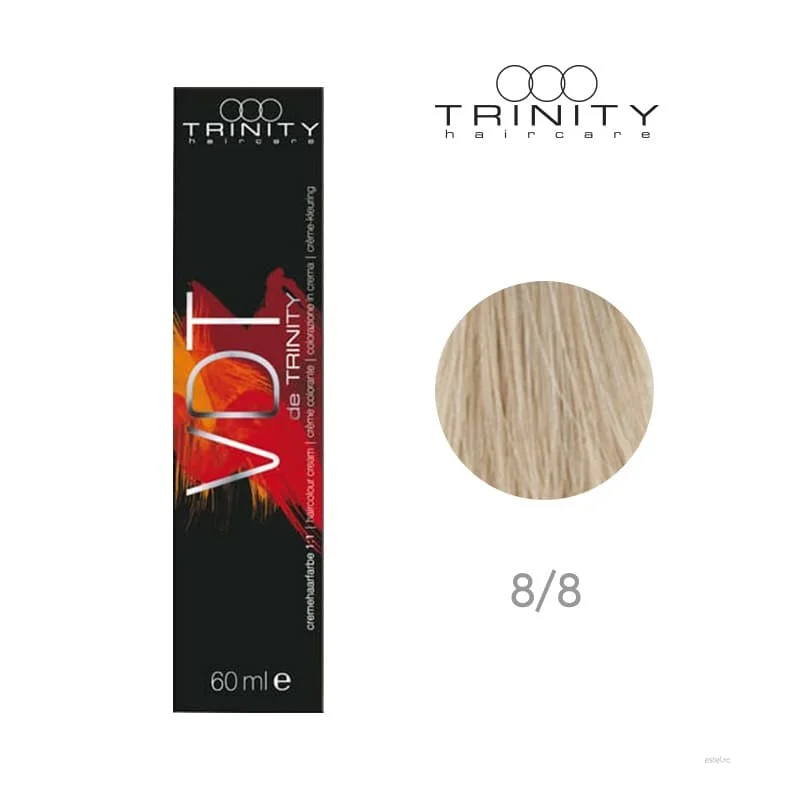 Vopsea crema pentru par VDT Trinity Haircare 8/8 Blond deschis perlat, 60 ml