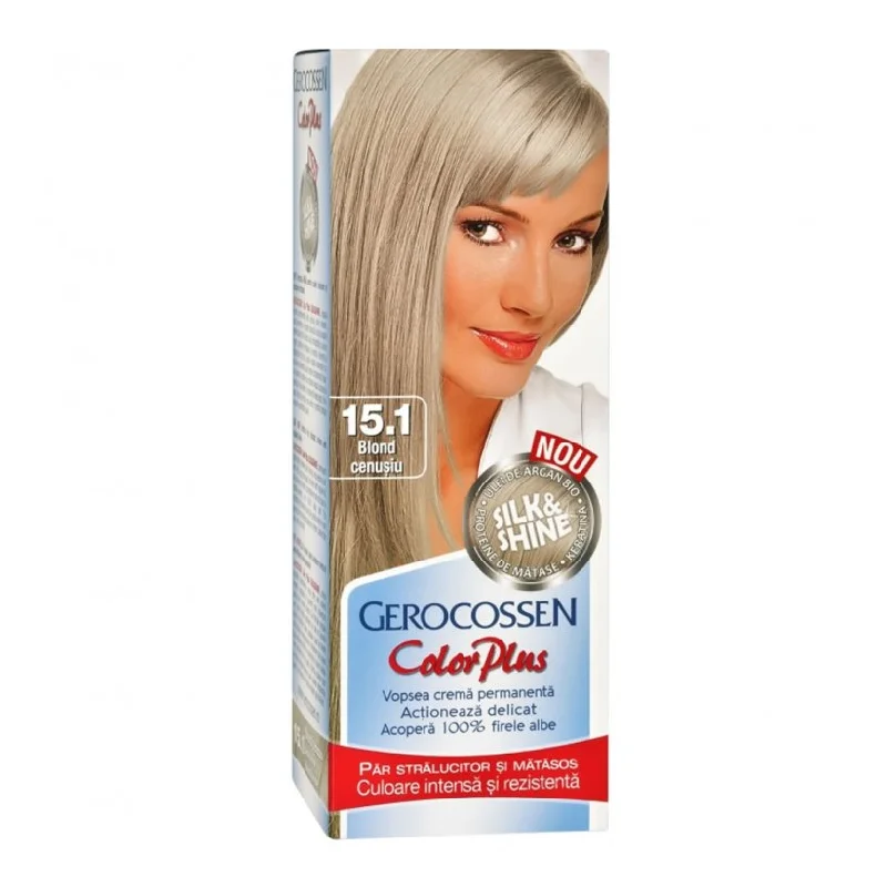 Vopsea de par Silk&Shine, 15.1 Blond Cenusiu, 50ml, Gerocossen