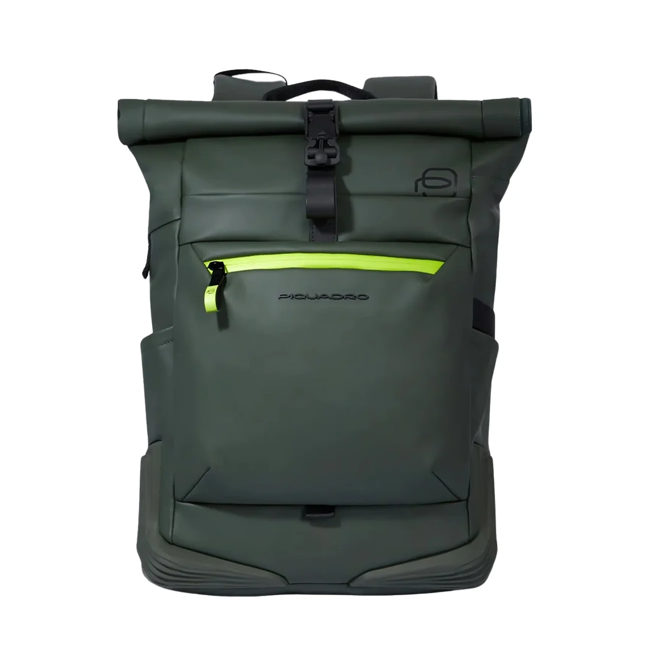 Water resistant roll top backpack for laptop 15.6 green
