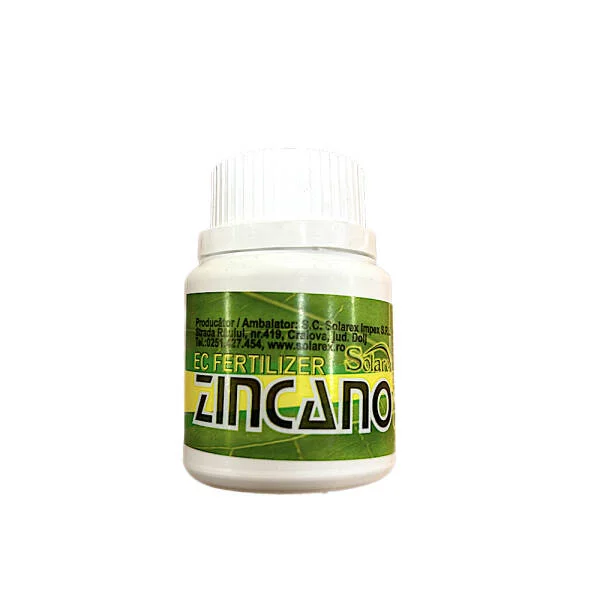 Zincano 33 ml, ingrasamant cu microelemente (Zinc, Molibden), Solarex, activeaza metabolismul plantei pentru a creste rezistenta la Musculita Alba de Sera, Acarieni, Afide